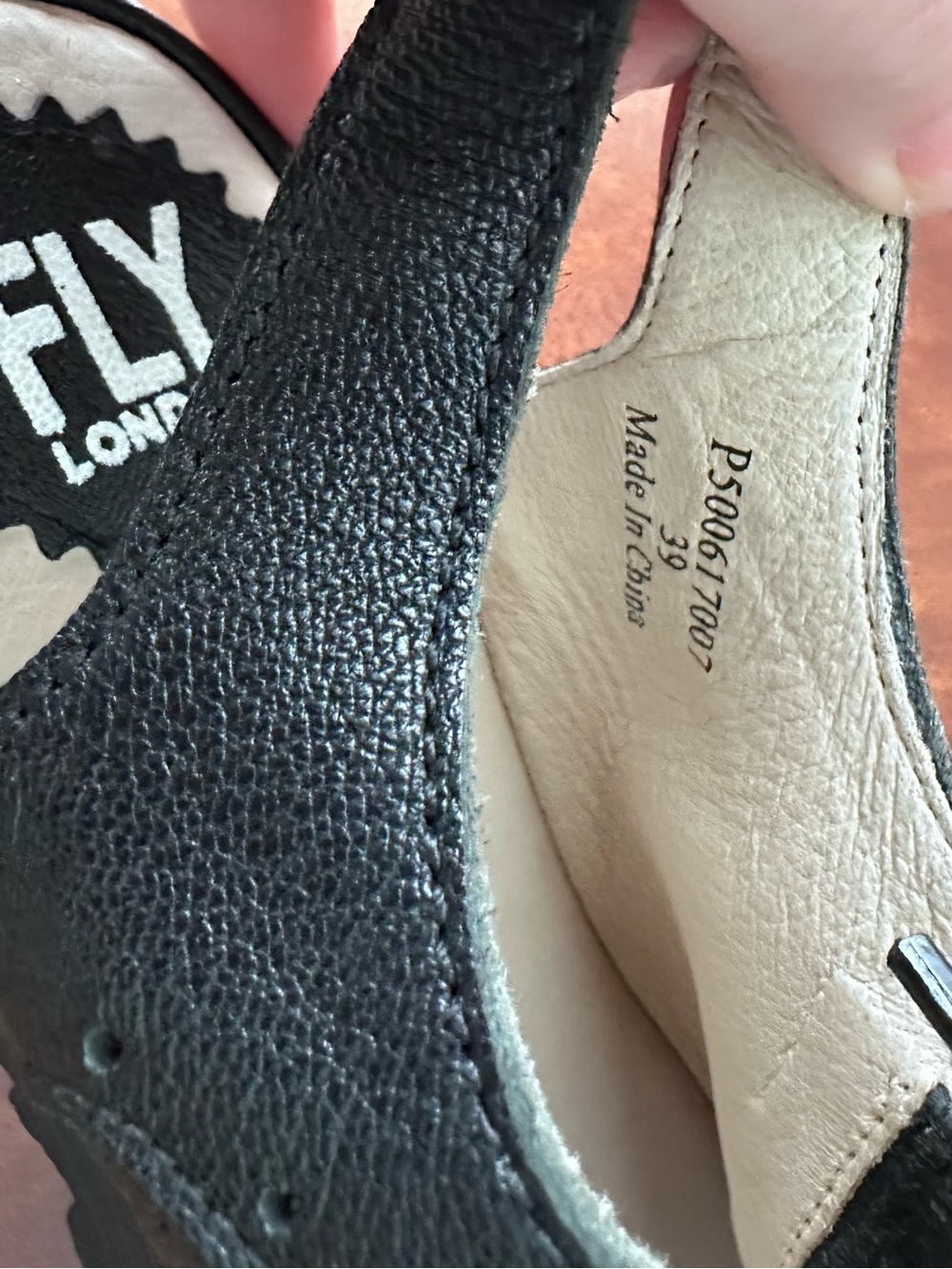 FLY London Leather Lace-Up Wedge Sandals Ylfa Black size 39 - Picture 5 of 5